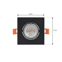 PRIOS Gang|Loftlamper > indbygningslampe Fibur, sort, 9 cm, GU10