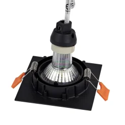 PRIOS Gang|Loftlamper > indbygningslampe Fibur, sort, 9 cm, GU10