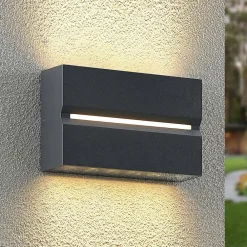Væglamper ^ PRIOS Itarion LED udendørs væglampe, klar skærm