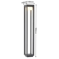 PRIOS Gadebelysning > LED-gadelampe Gamion, 90 cm, antracit, metal, IP54