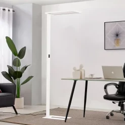 Gulvlamper ^ PRIOS LED-gulvlampe til kontor Taronis, hvid, 195 cm, dæmpbar