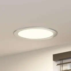 PRIOS Loftlamper|Indbygningsspots > LED-indbygningslampe Cadance, sølv, 24 cm, CCT, IP44