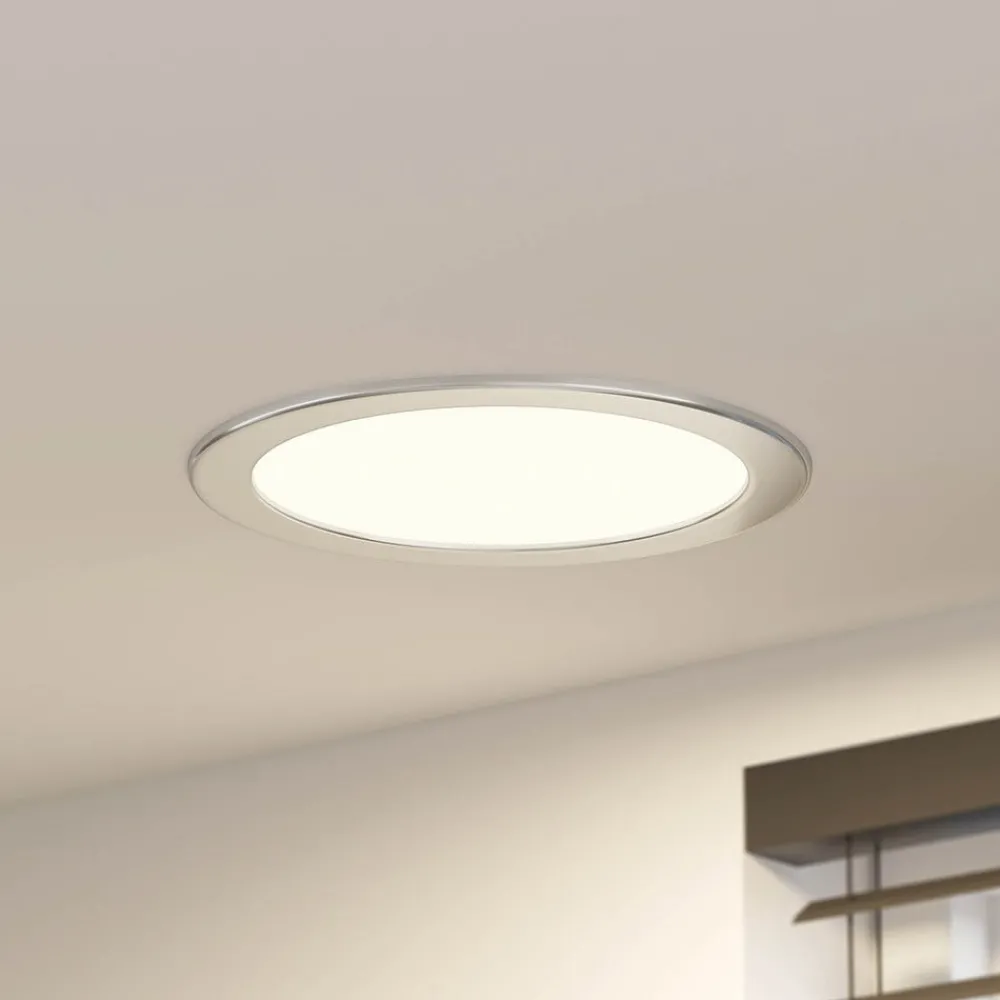 PRIOS Loftlamper|Indbygningsspots > LED-indbygningslampe Cadance, sølv, 24 cm, CCT, IP44