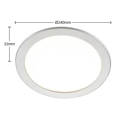 PRIOS Loftlamper|Indbygningsspots > LED-indbygningslampe Cadance, sølv, 24 cm, CCT, IP44