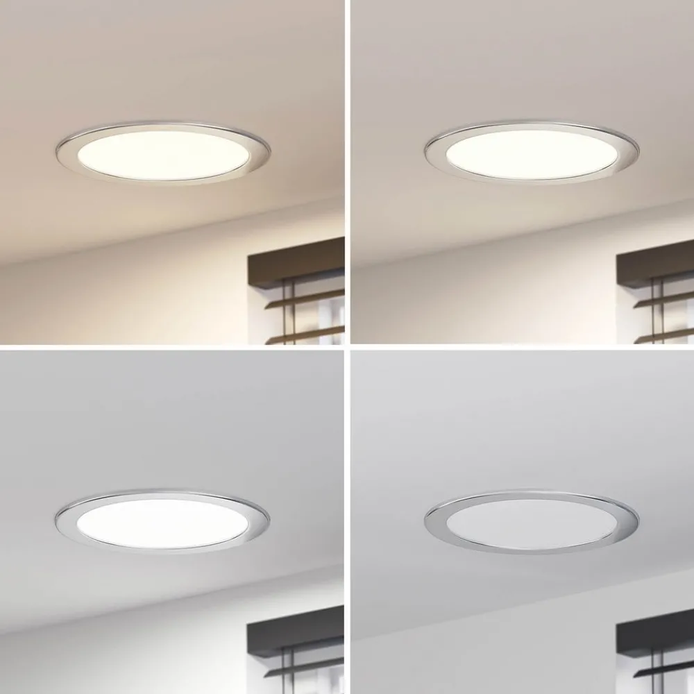 PRIOS Loftlamper|Indbygningsspots > LED-indbygningslampe Cadance, sølv, 24 cm, CCT, IP44