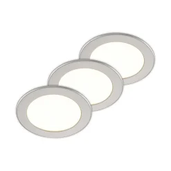 PRIOS Loftlamper > LED-indbygningslampe Cadance, sølv, 17 cm, sæt med 3, CCT