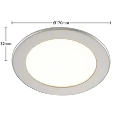 PRIOS Loftlamper > LED-indbygningslampe Cadance, sølv, 17 cm, sæt med 3, CCT