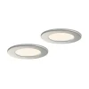 Loftlamper|Indbygningsspots ^ PRIOS LED-indbygningslampe Cadance, sølv, 12 cm, sæt med 2, CCT