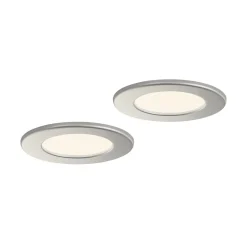 Loftlamper|Indbygningsspots ^ PRIOS LED-indbygningslampe Cadance, sølv, 12 cm, sæt med 2, CCT