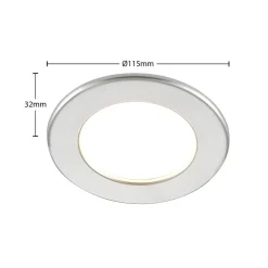 PRIOS Loftlamper|Loftlamper > LED-indbygningslampe Cadance, sølv, 12 cm, CCT, IP44
