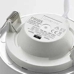 PRIOS Loftlamper|Loftlamper > LED-indbygningslampe Cadance, sølv, 12 cm, CCT, IP44