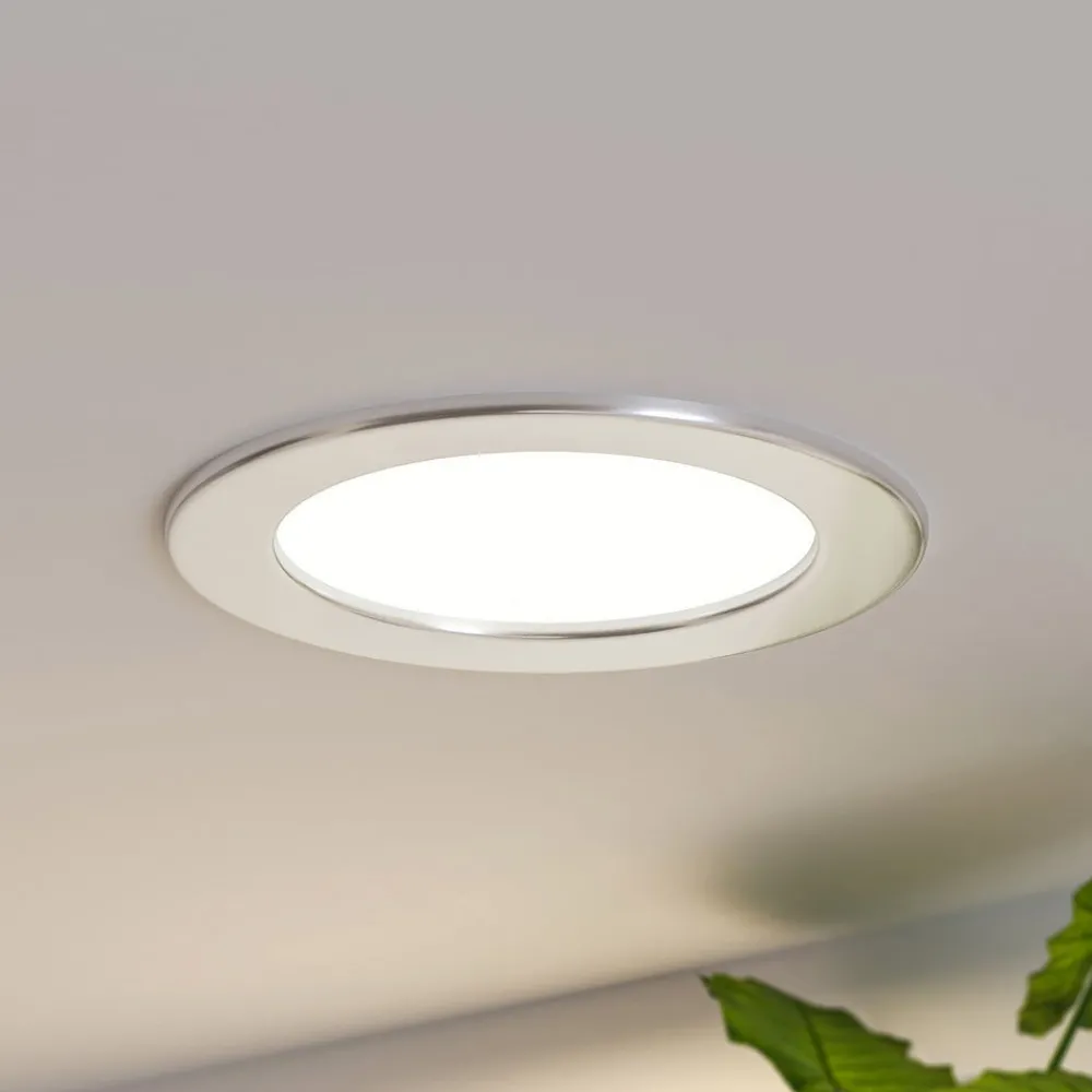Loftlamper|Loftlamper ^ PRIOS LED-indbygningslampe Cadance, sølv, 17 cm, CCT, IP44