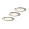 Loftlamper|Indbygningsspots ^ PRIOS LED-indbygningslampe Cadance, sølv, 12 cm, sæt med 3, CCT