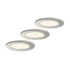 Loftlamper|Indbygningsspots ^ PRIOS LED-indbygningslampe Cadance, sølv, 12 cm, sæt med 3, CCT