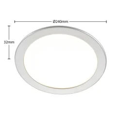 PRIOS Loftlamper|Indbygningsspots > LED-indbygningslampe Cadance, sølv, 24 cm, sæt med 3, CCT
