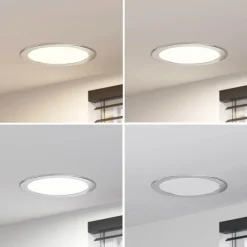 PRIOS Loftlamper|Indbygningsspots > LED-indbygningslampe Cadance, sølv, 24 cm, sæt med 3, CCT