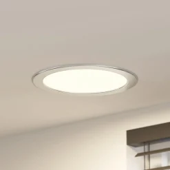 PRIOS Loftlamper|Indbygningsspots > LED-indbygningslampe Cadance, sølv, 24 cm, sæt med 10, CCT