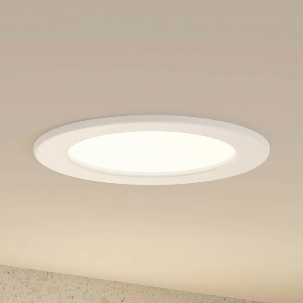 Gang|Loftlamper ^ PRIOS LED-indbygningslampe Cadance, hvid, 17 cm, CCT, IP44