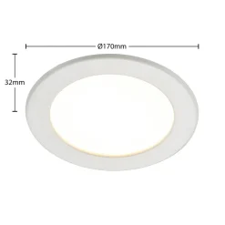 Gang|Loftlamper ^ PRIOS LED-indbygningslampe Cadance, hvid, 17 cm, CCT, IP44