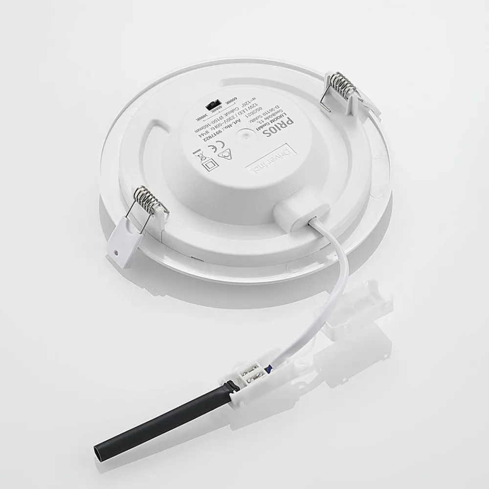 Gang|Loftlamper ^ PRIOS LED-indbygningslampe Cadance, hvid, 17 cm, CCT, IP44