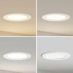 Gang|Loftlamper ^ PRIOS LED-indbygningslampe Cadance, hvid, 17 cm, CCT, IP44