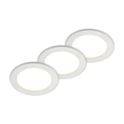 Gang|Loftlamper ^ PRIOS LED-indbygningslampe Cadance, hvid, 17 cm, sæt med 3, CCT