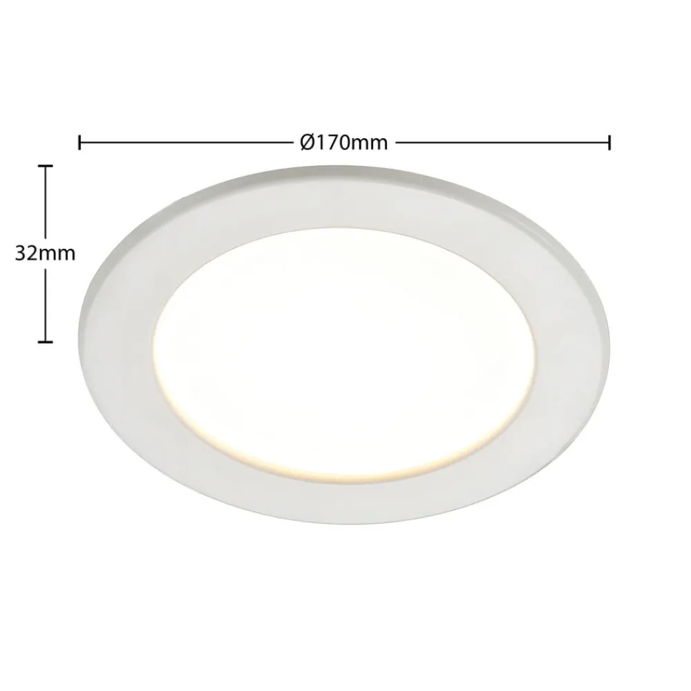 Gang|Loftlamper ^ PRIOS LED-indbygningslampe Cadance, hvid, 17 cm, sæt med 3, CCT