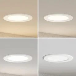 Gang|Loftlamper ^ PRIOS LED-indbygningslampe Cadance, hvid, 17 cm, sæt med 3, CCT