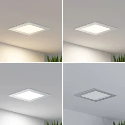 PRIOS Loftlamper|Loftlamper > LED-indbygningslampe Helina, sølv, 22 cm, 18 W, dæmpbar