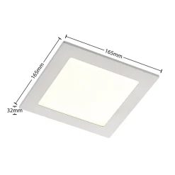 PRIOS Loftlamper|Loftlamper > LED-indbygningslampe Helina, sølv, 22 cm, 18 W, dæmpbar