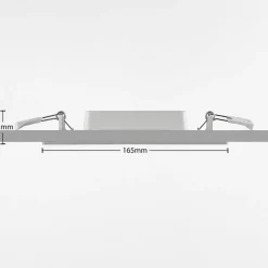 PRIOS Loftlamper|Loftlamper > LED-indbygningslampe Helina, sølv, 22 cm, 18 W, dæmpbar