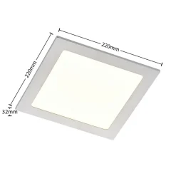 PRIOS Indbygningsspots > LED-indbygningslampe Helina, sølv, 22 cm, 24 W, dæmpbar