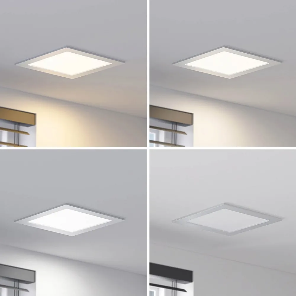 PRIOS Indbygningsspots > LED-indbygningslampe Helina, sølv, 22 cm, 24 W, dæmpbar