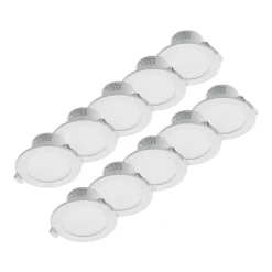PRIOS Loftlamper|Loftlamper > LED-indbygningslampe Rida, sæt med 10, hvid, 12 cm, CCT, IP44