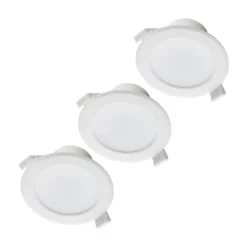 PRIOS Loftlamper|Loftlamper > LED-indbygningslampe Rida, sæt med 3, hvid, 15 cm, CCT, IP44