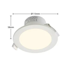 Loftlamper|Indbygningsspots ^ PRIOS LED-indbygningslampe Rida, sæt med 3, hvid, 12 cm, CCT, IP44