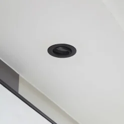 Indbygningsspots ^ PRIOS LED indbygningslampe Shima, sort, 9 W, 3000K, dæmpbar