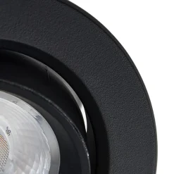 Indbygningsspots ^ PRIOS LED indbygningslampe Shima, sort, 9 W, 3000K, dæmpbar