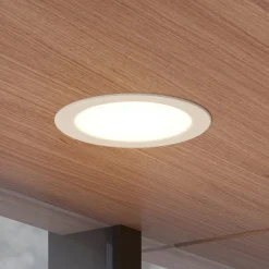 Loftlamper|Indbygningsspots ^ PRIOS LED-indbygningsspot Rida, hvid. Ø 23 cm, 30W, CCT, IP44