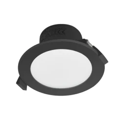 PRIOS Loftlamper|Loftlamper > LED-indbygningsspot Rida, sort, Ø 12 cm, CCT, IP44