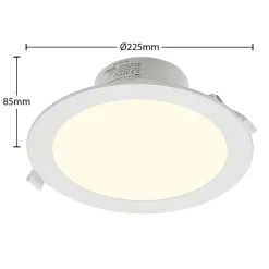 Loftlamper|Loftlamper ^ PRIOS LED-indbygningsspot Rida, hvid. Ø 23 cm, 25W, CCT, IP44