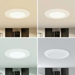 PRIOS Loftlamper|Loftlamper > LED-indbygningsspot Rida, hvid. Ø 12 cm, CCT, IP44
