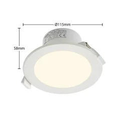 PRIOS Loftlamper|Loftlamper > LED-indbygningsspot Rida, hvid. Ø 12 cm, CCT, IP44