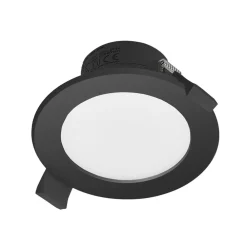 PRIOS Loftlamper|Loftlamper > LED-indbygningsspot Rida, sort, Ø 10 cm, CCT, IP44
