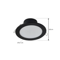 PRIOS Loftlamper|Loftlamper > LED indbygningsspot Rida, sort, 14,5 cm, 12 W, CCT