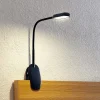 Arbejdsrum/Kontor|Bordlamper ^ PRIOS LED-klemmelampe Najari, sort, genopladeligt batteri, USB, 51 cm
