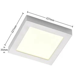 PRIOS Loftlamper > LED-loftlampe Alette, sølv, 22,7 cm, 24W, dæmpbar