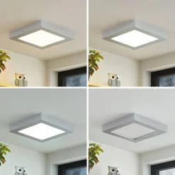 PRIOS Loftlamper > LED-loftlampe Alette, sølv, 22,7 cm, 24W, dæmpbar