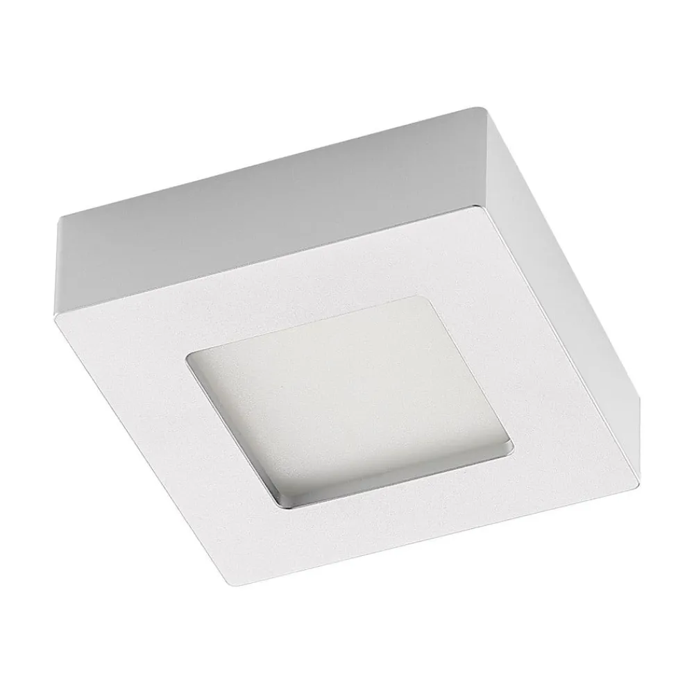 Loftlamper ^ PRIOS LED-loftlampe Alette, sølv, 12,2 cm, dæmpbar