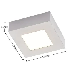 Loftlamper ^ PRIOS LED-loftlampe Alette, sølv, 12,2 cm, dæmpbar